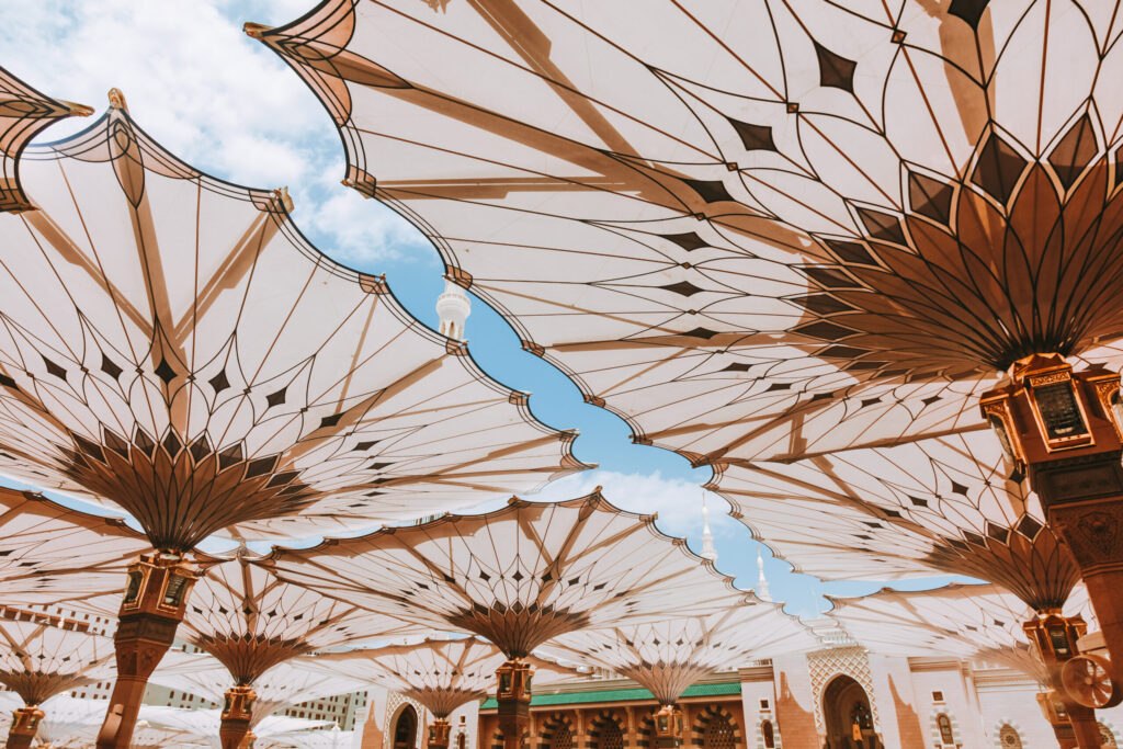 Umbrellas in the courtyard of Al-Masjid an-Nabawi